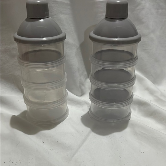 Gray and Clear Stackable baby formula containers - Picture 1 of 4